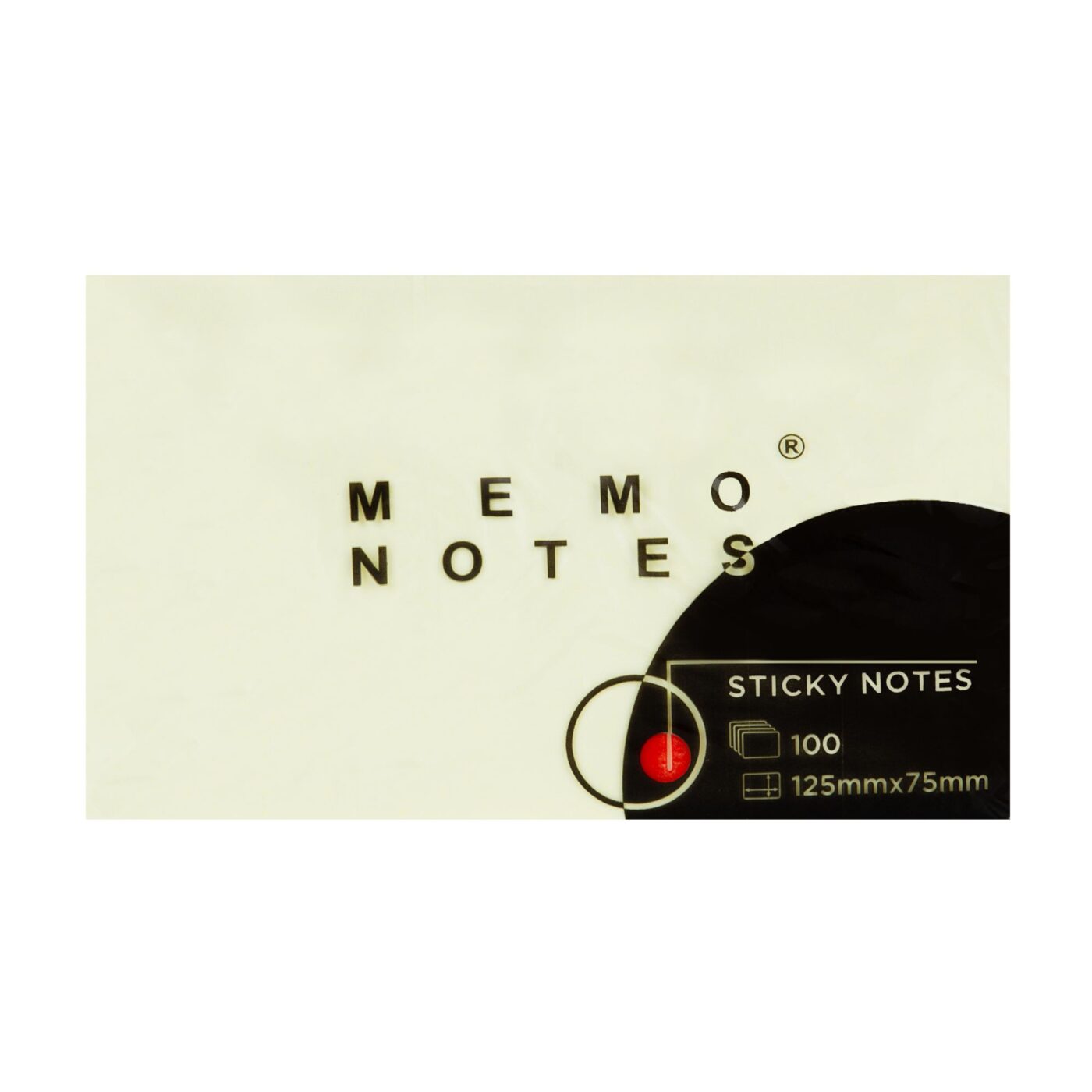 MEMO NOTES Haftnotizen-Block 125 x 75 mm, 100 Blatt, gelb
