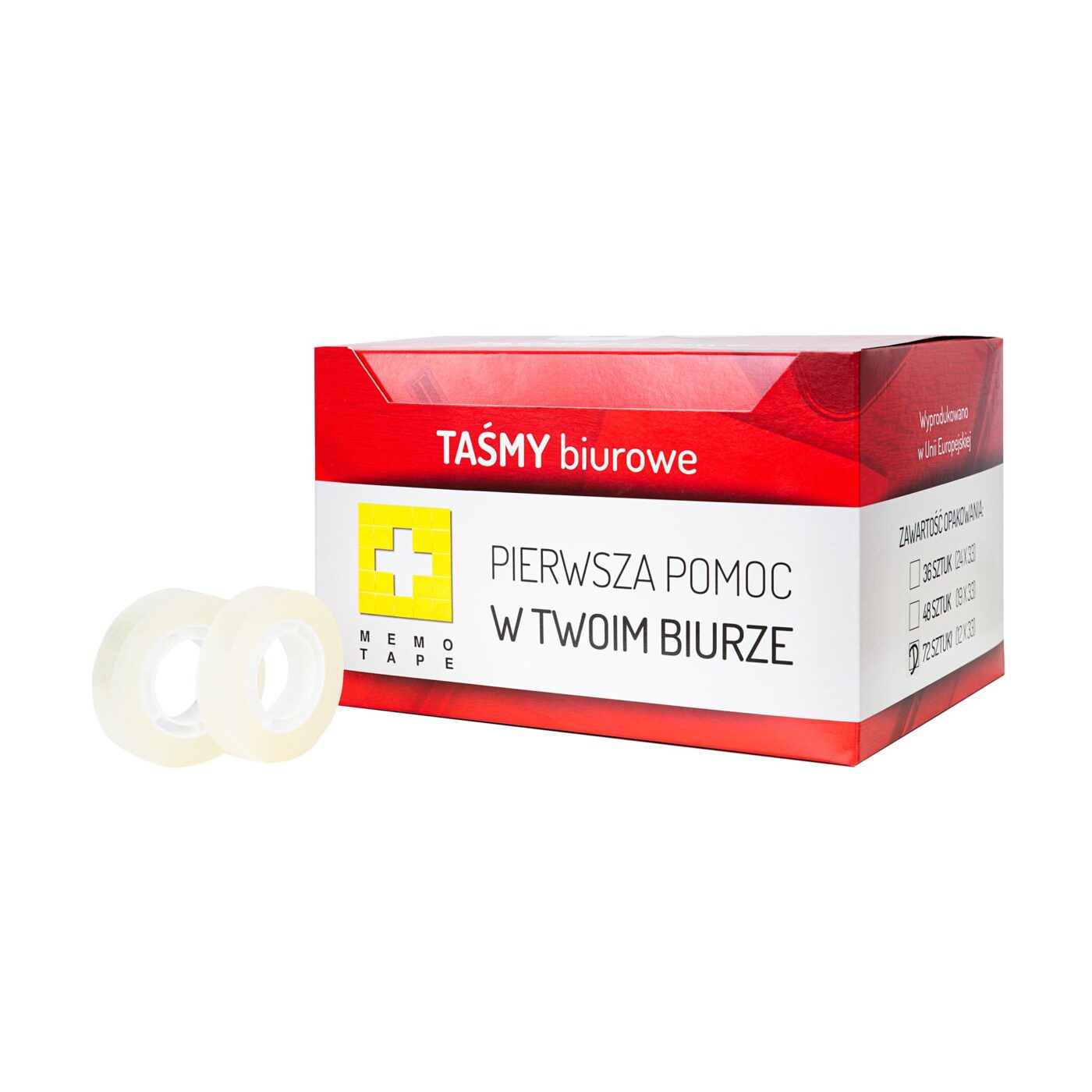 Memo-Tape Büro-Klebeband 12 mm x 33 m – 72 Rollen