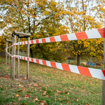 Rot-Weiße Absperr-Warnband ohne Kleber 50 µm 100 mm x 90 m