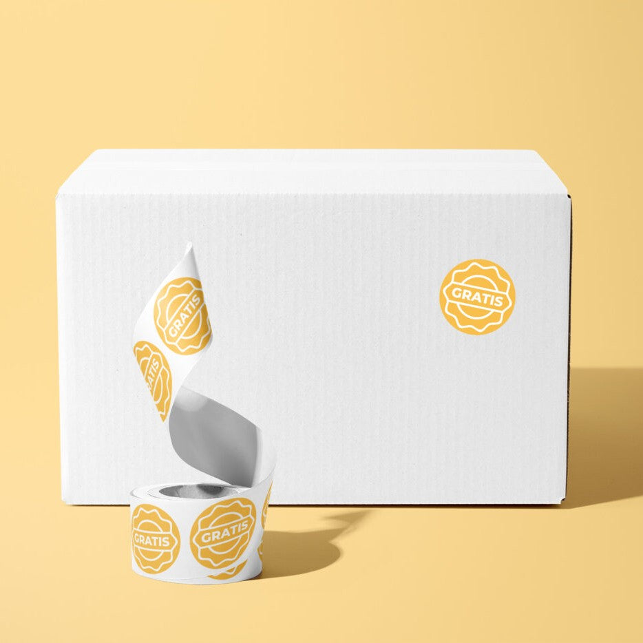 Etiketten, Aufkleber mit Aufdruck Fi 100 mm Rund (verschiedene Ausführungen)