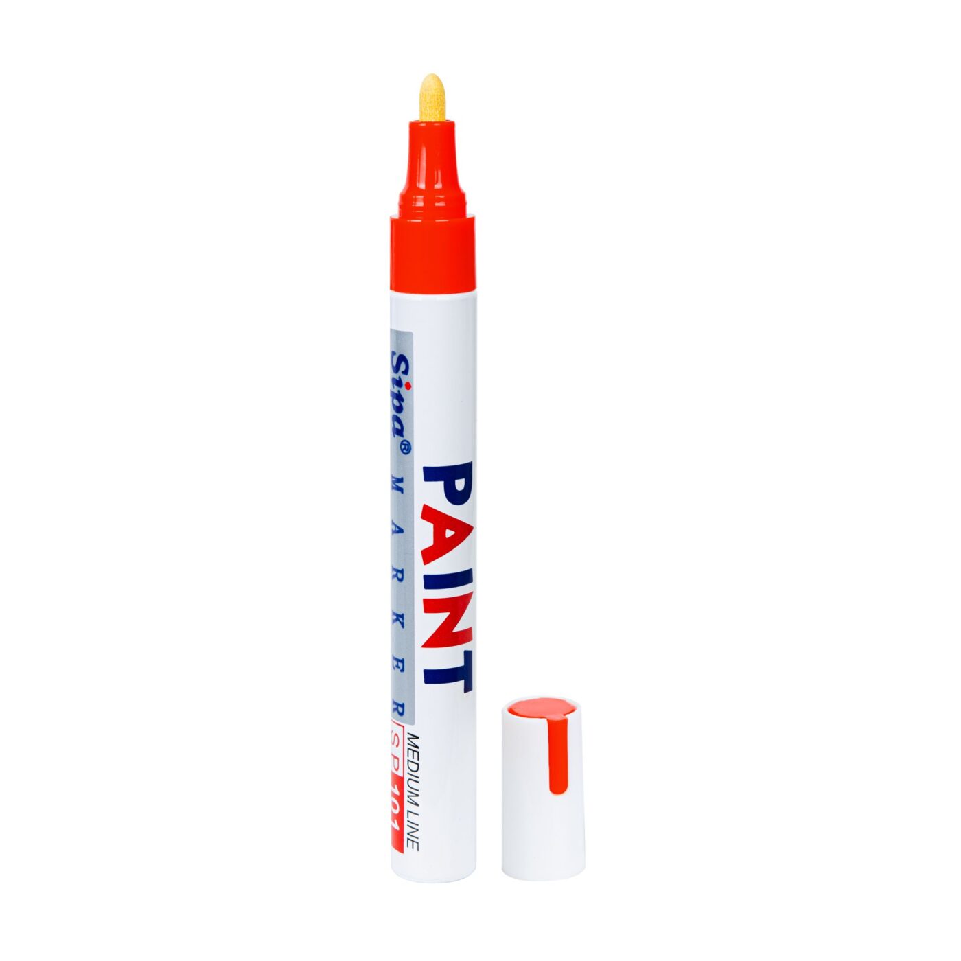 Lackmarker SP101, medium, Metallgehäuse, Farbe: Rot