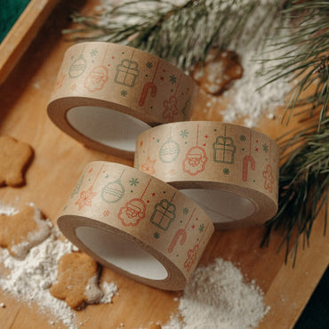 Weihnachtsband aus bedrucktem Papier 48 mm x 50 m