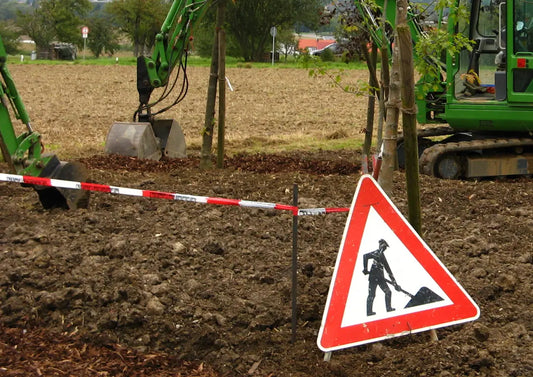 Baustelle abgesperrt