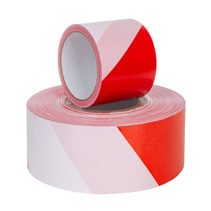 Rot-Weiße Absperr-Warnband ohne Kleber 50 µm 100 mm x 90 m