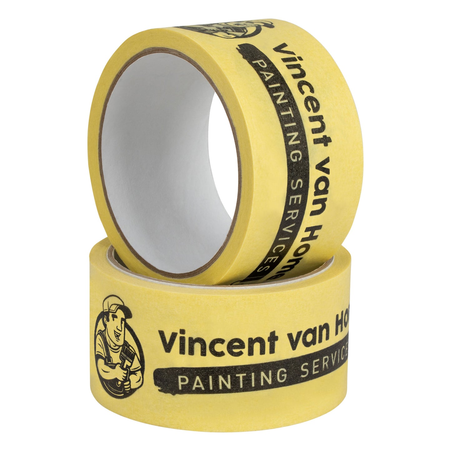 Gelbes Maler-Maskierband 50 mm x 60 m mit individuellem Aufdruck