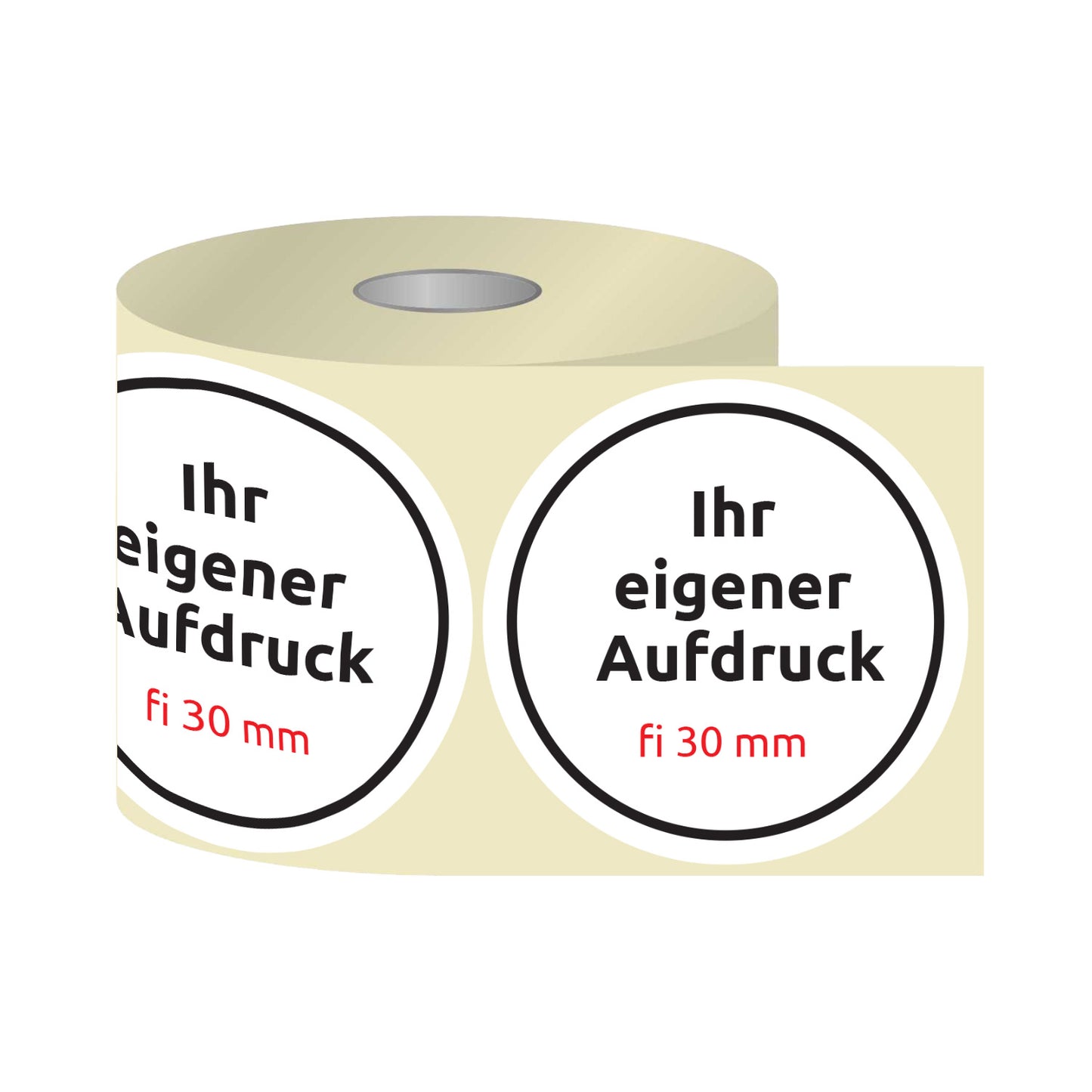 Etiketten, Aufkleber mit Aufdruck Fi 30 mm Rund (verschiedene Ausführungen)