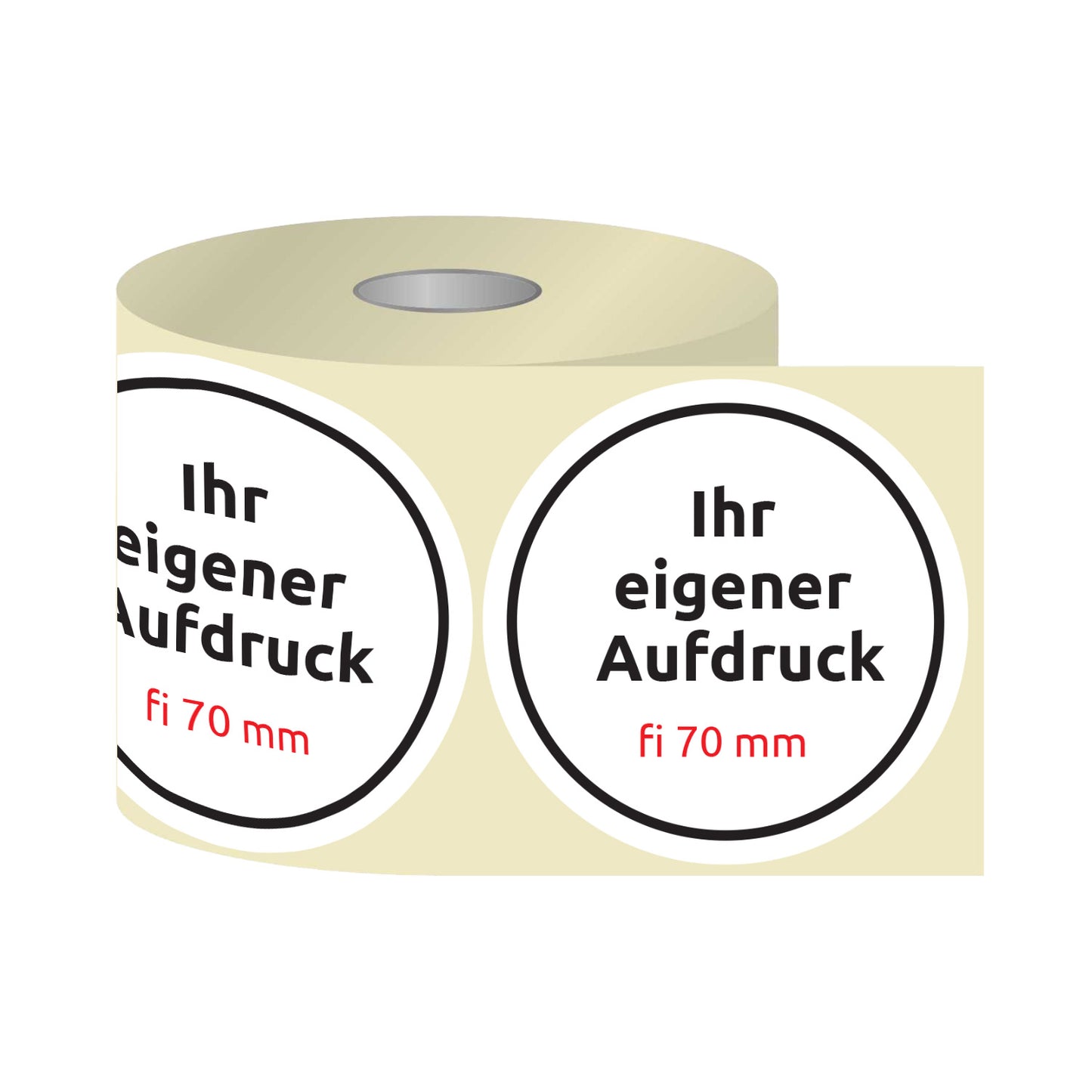 Etiketten, Aufkleber mit Aufdruck Fi 70 mm Rund (verschiedene Ausführungen)