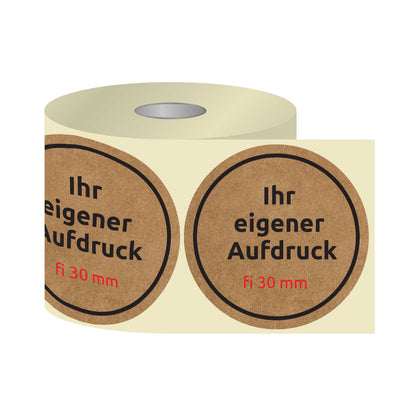 Thermotransfer-Etiketten, Aufkleber mit Aufdruck KRAFT FI 30 mm KREIS (verschiedene Ausführungen)