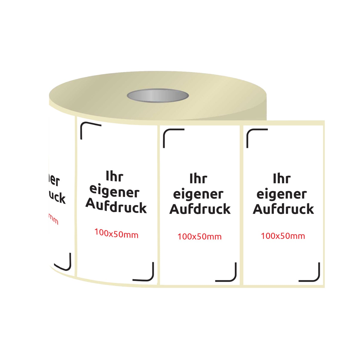 Etiketten, Aufkleber mit Aufdruck 100 x 50 mm RECHTECK (verschiedene Ausführungen)