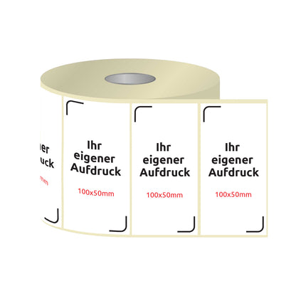 Etiketten, Aufkleber mit Aufdruck 100 x 50 mm RECHTECK (verschiedene Ausführungen)