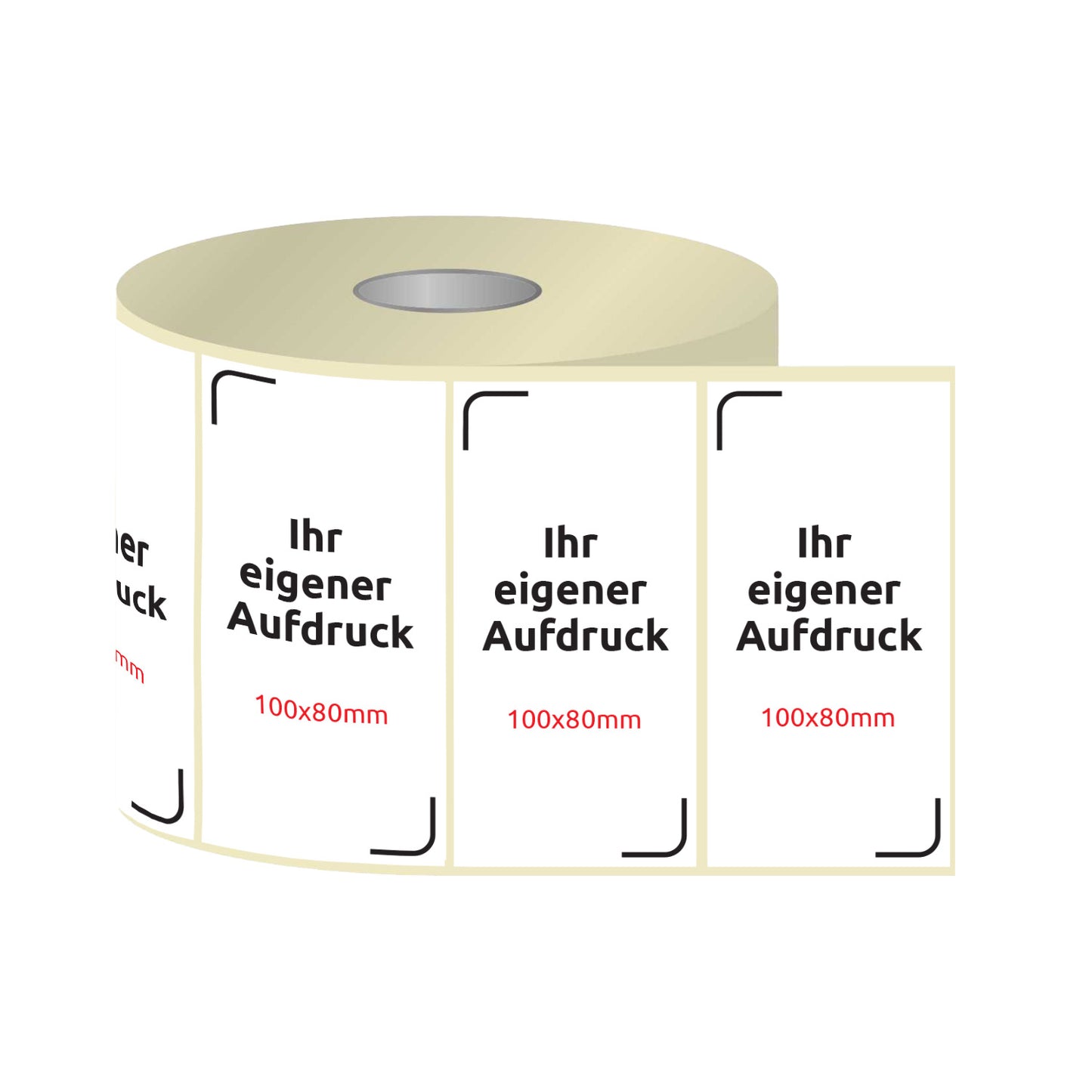 Etiketten, Aufkleber mit Aufdruck 100 x 80 mm RECHTECK (verschiedene Ausführungen)
