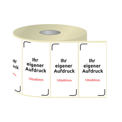 Etiketten, Aufkleber mit Aufdruck 100 x 80 mm RECHTECK (verschiedene Ausführungen)