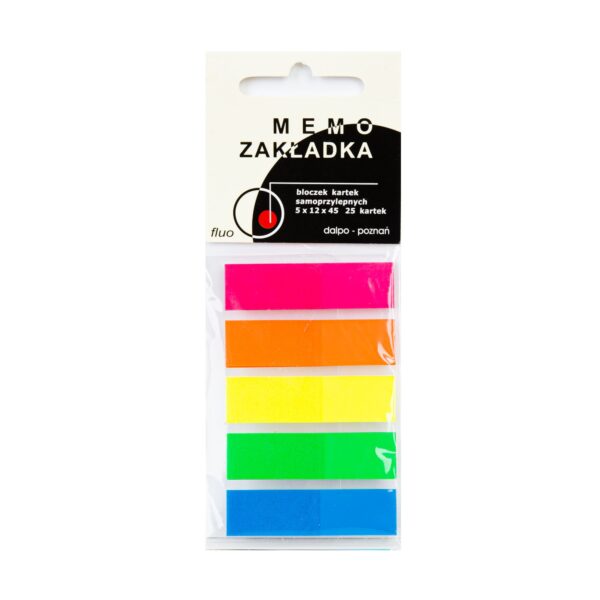 Haftstreifen, 12 x 45 mm Mix aus 5 FLUO-Farben, je 25 Blatt