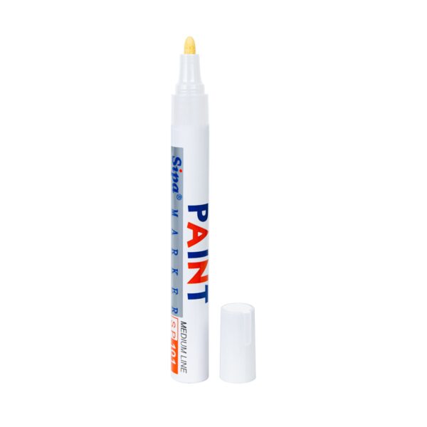 Markierstift mit SP101-Lack, mittel, Metallgehäuse, Farbe: weiß
