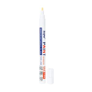 Markierstift mit SP100-Lack, dünn, Metallgehäuse, Farbe: weiß